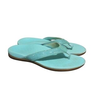 Vionic Tide II‎ Turquoise Bling Flip Flop Thong Slip On Sandals 9